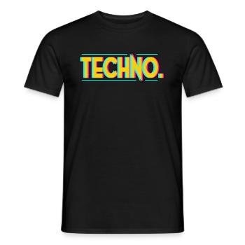 Techno - Männer T-Shirt - Schwarz - Vorne - AI Model Male 178 light (178cm)