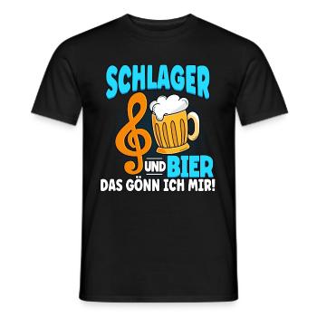 Schlagerparty Schlager und Bier das gönn ich mir - Männer T-Shirt - Schwarz - Vorne - AI Model Male 178 light (178cm)