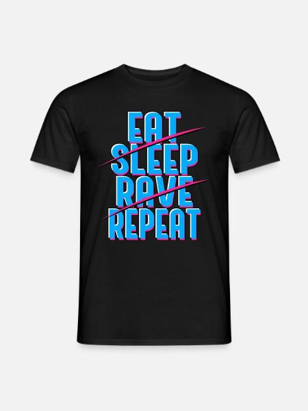 Manger Sleep Rave Répéter - T-shirt homme - noir