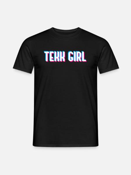 Tekk Meisje Techno Vrouwen - Heren T-shirt - zwart