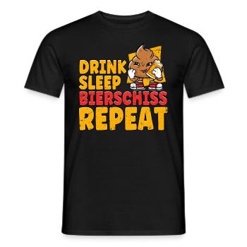 Drink Sleep Bierschiss Repeat Bier - Männer T-Shirt - Schwarz - Vorne - AI Model Male 178 light (178cm)