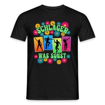 Schlagerparty Schlager - Männer T-Shirt - Schwarz - Vorne - AI Model Male 178 light (178cm)