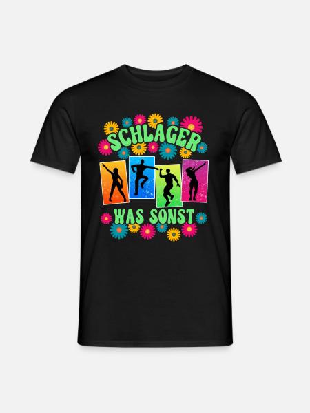 Schlagerparty Schlager - Männer T-Shirt - Schwarz