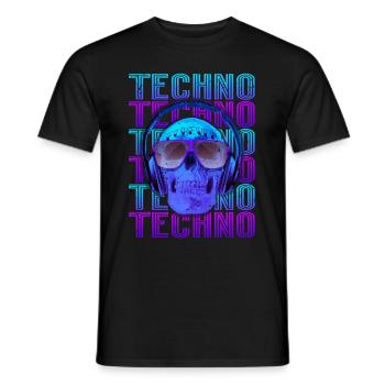 Techno Musik - Männer T-Shirt - Schwarz - Vorne - AI Model Male 178 light (178cm)
