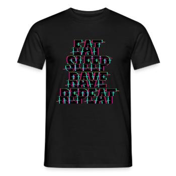 Eat Sleep Rave Repeat Techno - Männer T-Shirt - Schwarz - Vorne - AI Model Male 178 light (178cm)