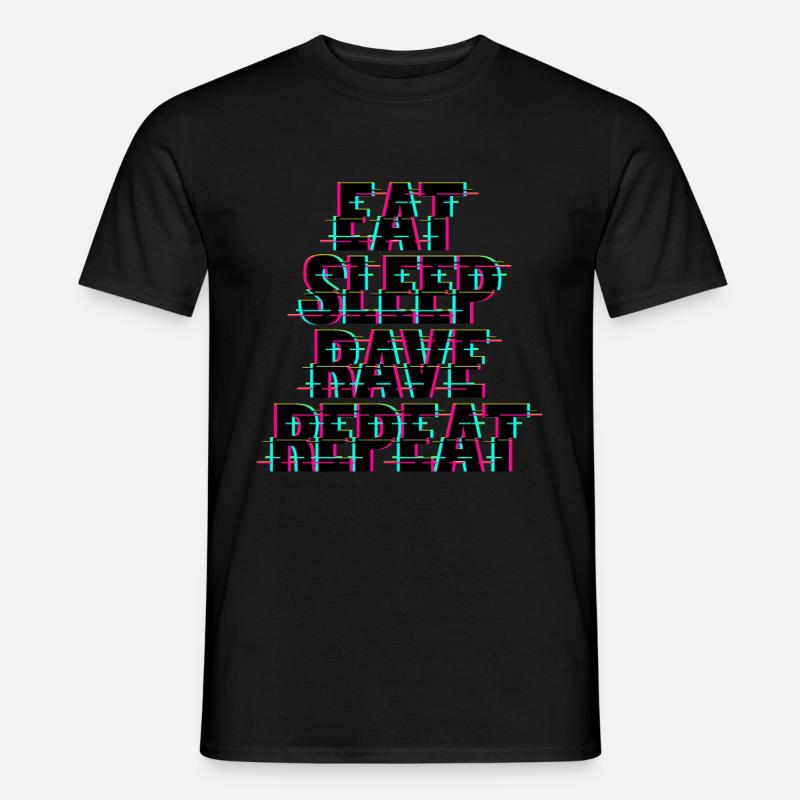 Eat Sleep Rave Repeat Techno - Männer T-Shirt - Schwarz