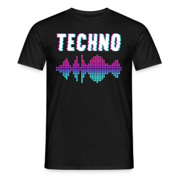 Techno Musik - Männer T-Shirt - Schwarz - Vorne - AI Model Male 178 light (178cm)