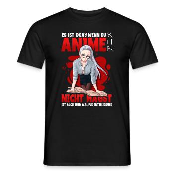 Anime Spruch Weeb Otaku - Männer T-Shirt - Schwarz - Vorne - AI Model Male 178 light (178cm)