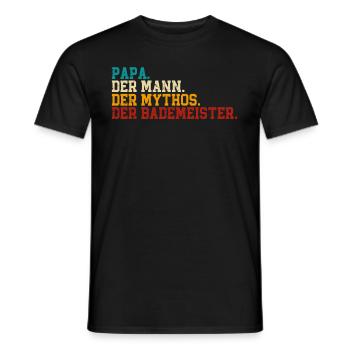 Rettungsschwimmer Papa Bademeister - Männer T-Shirt - Schwarz - Vorne - AI Model Male 178 light (178cm)