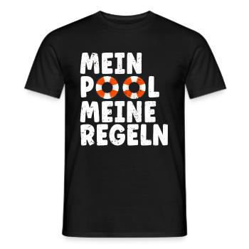 Rettungsschwimmer Bademeister Mein Pool Meine - Männer T-Shirt - Schwarz - Vorne - AI Model Male 178 light (178cm)