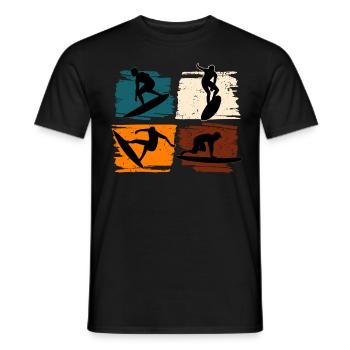 Surfing Surf Surfer - Men's T-Shirt - black - Front - AI Model Male 178 light (178cm)