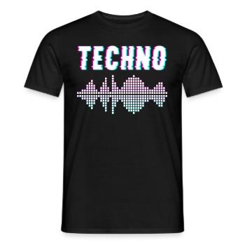 Musique techno - T-shirt homme - noir - Devant - AI Model Male 178 light (178cm)