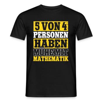 5 von 4 Menschen Haben Probleme mit Mathe Lehrer - Männer T-Shirt - Schwarz - Vorne - AI Model Male 178 light (178cm)