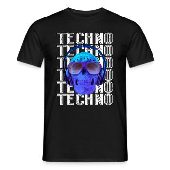 Musique techno - T-shirt homme - noir - Devant - AI Model Male 178 light (178cm)