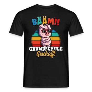 Bääm Grundschule Geschafft - Männer T-Shirt - Schwarz - Vorne - AI Model Male 178 light (178cm)