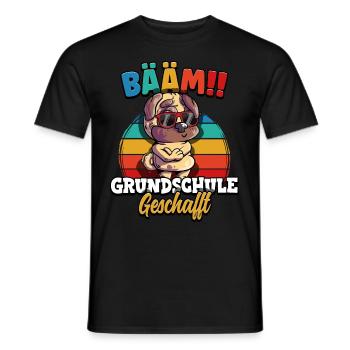 Bääm Grundschule Geschafft - Männer T-Shirt - Schwarz - Vorne - AI Model Male 178 light (178cm)