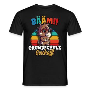 Bääm Grundschule Geschafft - Männer T-Shirt - Schwarz - Vorne - AI Model Male 178 light (178cm)