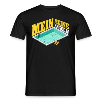 Rettungsschwimmer Bademeister Mein Pool Meine - Männer T-Shirt - Schwarz - Vorne - AI Model Male 178 light (178cm)