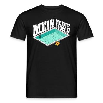 Rettungsschwimmer Bademeister Mein Pool Meine - Männer T-Shirt - Schwarz - Vorne - AI Model Male 178 light (178cm)