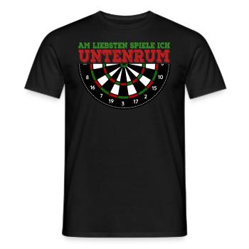 Am Liebsten Spiele Ich Untenrum Darts Dartspieler - Männer T-Shirt - Schwarz - Vorne - AI Model Male 178 light (178cm)