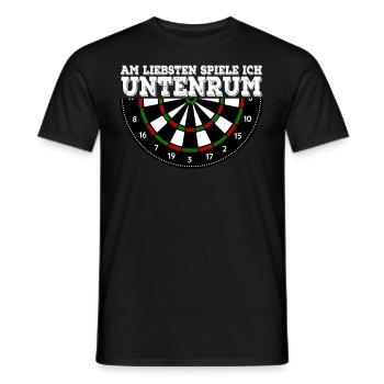 Am Liebsten Spiele Ich Untenrum Darts Dartspieler - Männer T-Shirt - Schwarz - Vorne - AI Model Male 178 light (178cm)