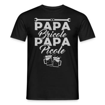 Papa bricole Papa Picole 2 - T-shirt homme - noir - Devant - AI Model Male 178 light (178cm)