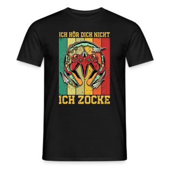 Zocken Gaming Ich Höre Dich Nicht Ich Zocke - Männer T-Shirt - Schwarz - Vorne - AI Model Male 178 light (178cm)