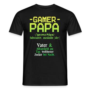 Zocken Gaming Gamer Papa - Männer T-Shirt - Schwarz - Vorne - AI Model Male 178 light (178cm)