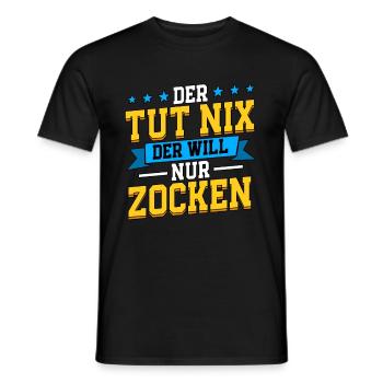 Zocken Gaming - Men's T-Shirt - black - Front - AI Model Male 178 light (178cm)