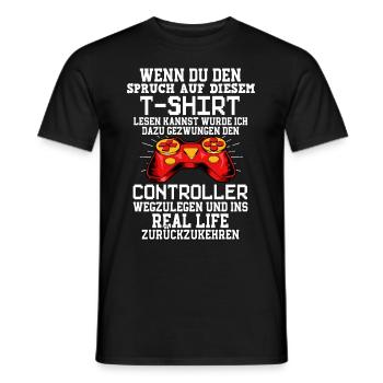 Jouez au jeu si vous voyez le dicton à ce sujet - T-shirt homme - noir - Devant - AI Model Male 178 light (178cm)
