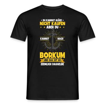 Borkum - Männer T-Shirt - Schwarz - Vorne - AI Model Male 178 light (178cm)