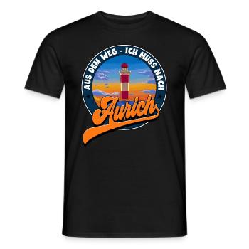 Aurich - Männer T-Shirt - Schwarz - Vorne - AI Model Male 178 light (178cm)