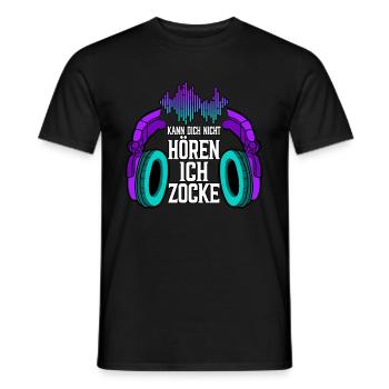 Zocken Gaming Kann Dich Nicht Hören Ich Zocke - Männer T-Shirt - Schwarz - Vorne - AI Model Male 178 light (178cm)