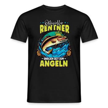 Angeln Angler Rentner - Männer T-Shirt - Schwarz - Vorne - AI Model Male 178 light (178cm)