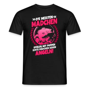 Angeln Anglerin - Männer T-Shirt - Schwarz - Vorne - AI Model Male 178 light (178cm)