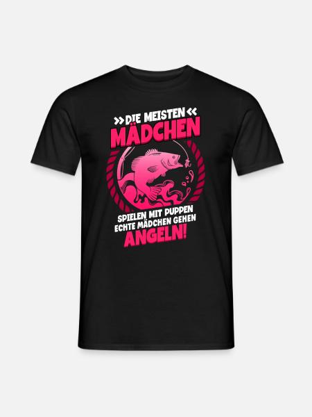 Angeln Anglerin - Männer T-Shirt - Schwarz