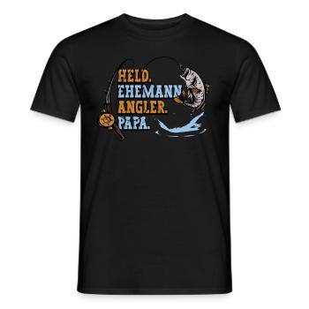 Angeln Angler Papa - Männer T-Shirt - Schwarz - Vorne - AI Model Male 178 light (178cm)