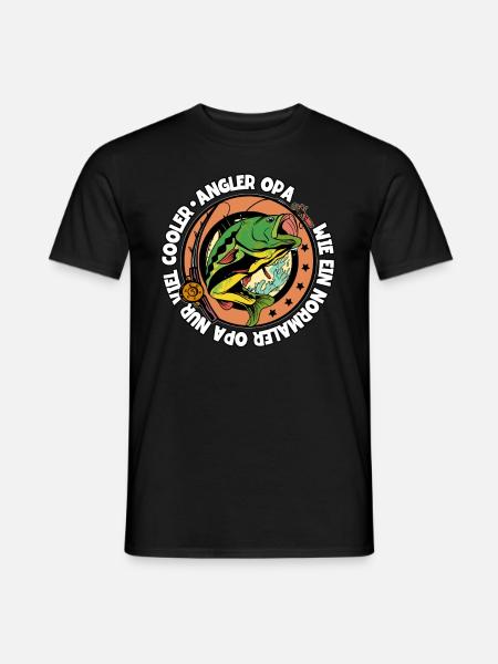 Angeln Angler Opa - Männer T-Shirt - Schwarz