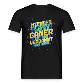 Zocken Gaming - Männer T-Shirt - Schwarz - Vorne - AI Model Male 178 light (178cm)