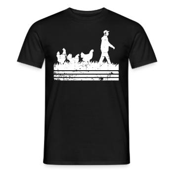 Chicken Chickens - Men's T-Shirt - black - Front - AI Model Male 178 light (178cm)
