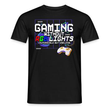 Zocken Gaming - Männer T-Shirt - Schwarz - Vorne - AI Model Male 178 light (178cm)