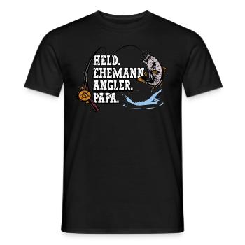 Angeln Angler Papa - Männer T-Shirt - Schwarz - Vorne - AI Model Male 178 light (178cm)