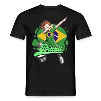 Brazil Football - Men's T-Shirt - black - Front - AI Model Male 178 light (178cm)