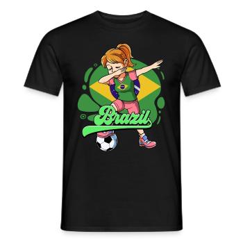 Brazil Football - Men's T-Shirt - black - Front - AI Model Male 178 light (178cm)