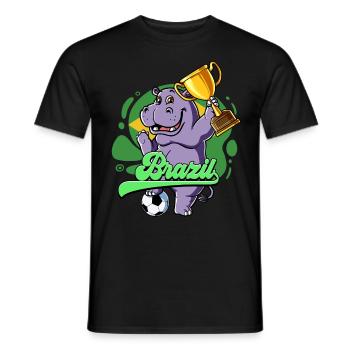 Brazil Football - Men's T-Shirt - black - Front - AI Model Male 178 light (178cm)