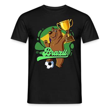 Brazil Football - Men's T-Shirt - black - Front - AI Model Male 178 light (178cm)