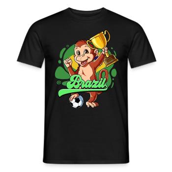 Brazil Football - Men's T-Shirt - black - Front - AI Model Male 178 light (178cm)
