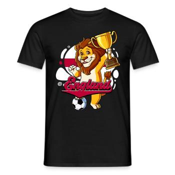 England Fußball - Männer T-Shirt - Schwarz - Vorne - AI Model Male 178 light (178cm)