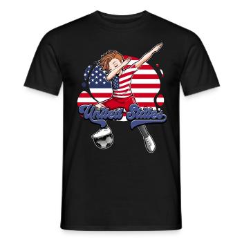 Usa Fußball - Männer T-Shirt - Schwarz - Vorne - AI Model Male 178 light (178cm)
