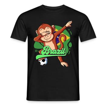 Brazil Football - Men's T-Shirt - black - Front - AI Model Male 178 light (178cm)
